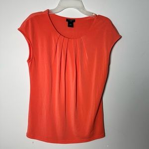 EUC Womens Ann Taylor Petite Small Peach Melon Shirt Blouse Top S